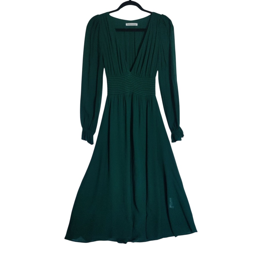 Reformation Dark Green Maxi Dress